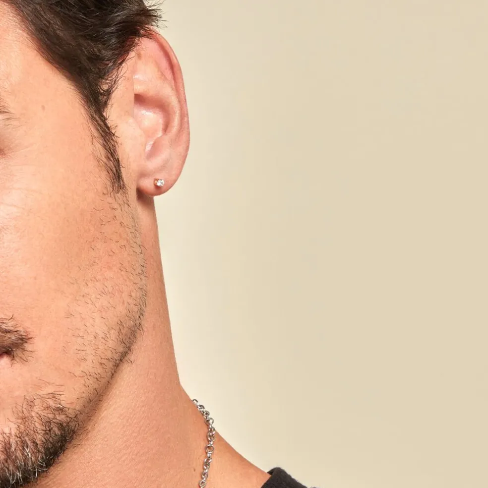 Boucle D'oreille Puce Unitaire Victoria Or Jaune Diamant