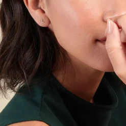 Boucle D'oreille Puce Unitaire Jodoca Or Jaune Oxyde De Zirconium