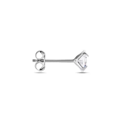 Boucle D'oreille Puce Unitaire Niels Argent Blanc Oxyde De Zirconium