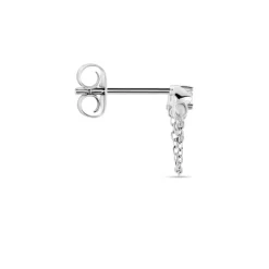 Boucle D'oreille Puce Unitaire Duane Argent Blanc Oxyde De Zirconium