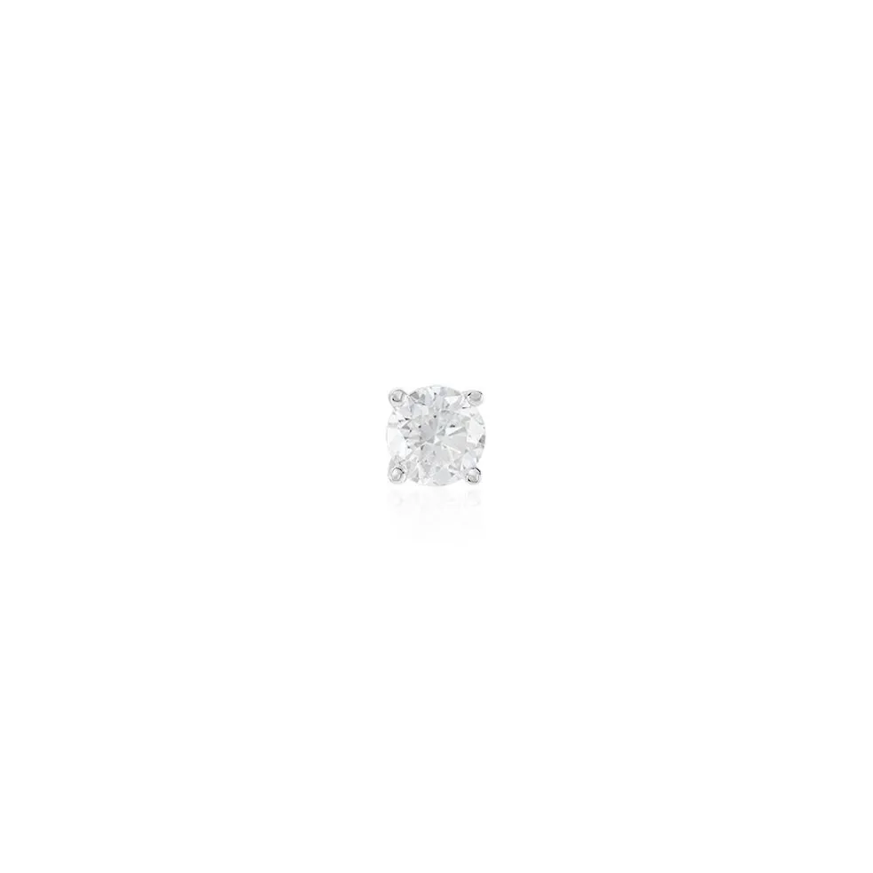 Boucle D'oreille Puce Unitaire Victoria Or Blanc Diamant