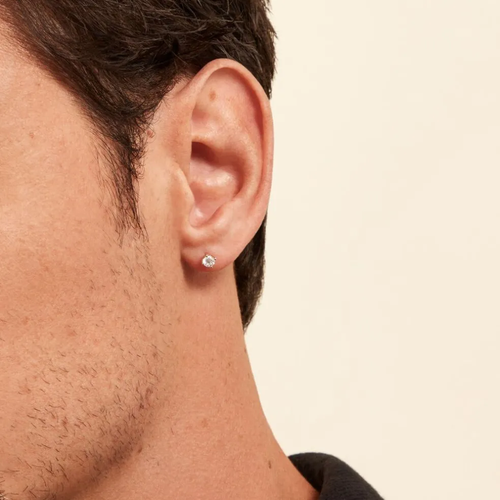 Boucle D'oreille Puce Unitaire Victoria Or Jaune Diamant