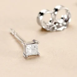 Boucle D'oreille Puces Myralie Or Blanc Diamant