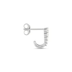 Boucle D'oreille Unitaire Minty Argent Blanc Oxyde De Zirconium