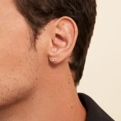 Boucles D'oreille Puce Unitaire Oya Or Jaune Oxyde De Zirconium