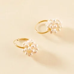 Boucles D'oreilles Adon Semi-baroques Or Jaune Perle De Culture