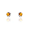 Boucles D'oreilles Argent Blanc Franjo Ambre