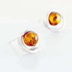 Boucles D'oreilles Argent Blanc Franjo Ambre