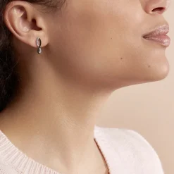 Boucles D'oreilles Argent Blanc Prudentia Oxyde De Zirconium