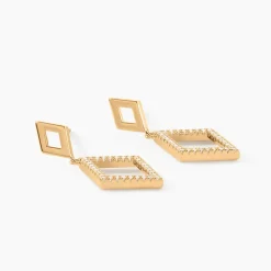 Boucles D'oreilles Brody Plaqué Or Jaune Oxydes De Zirconium