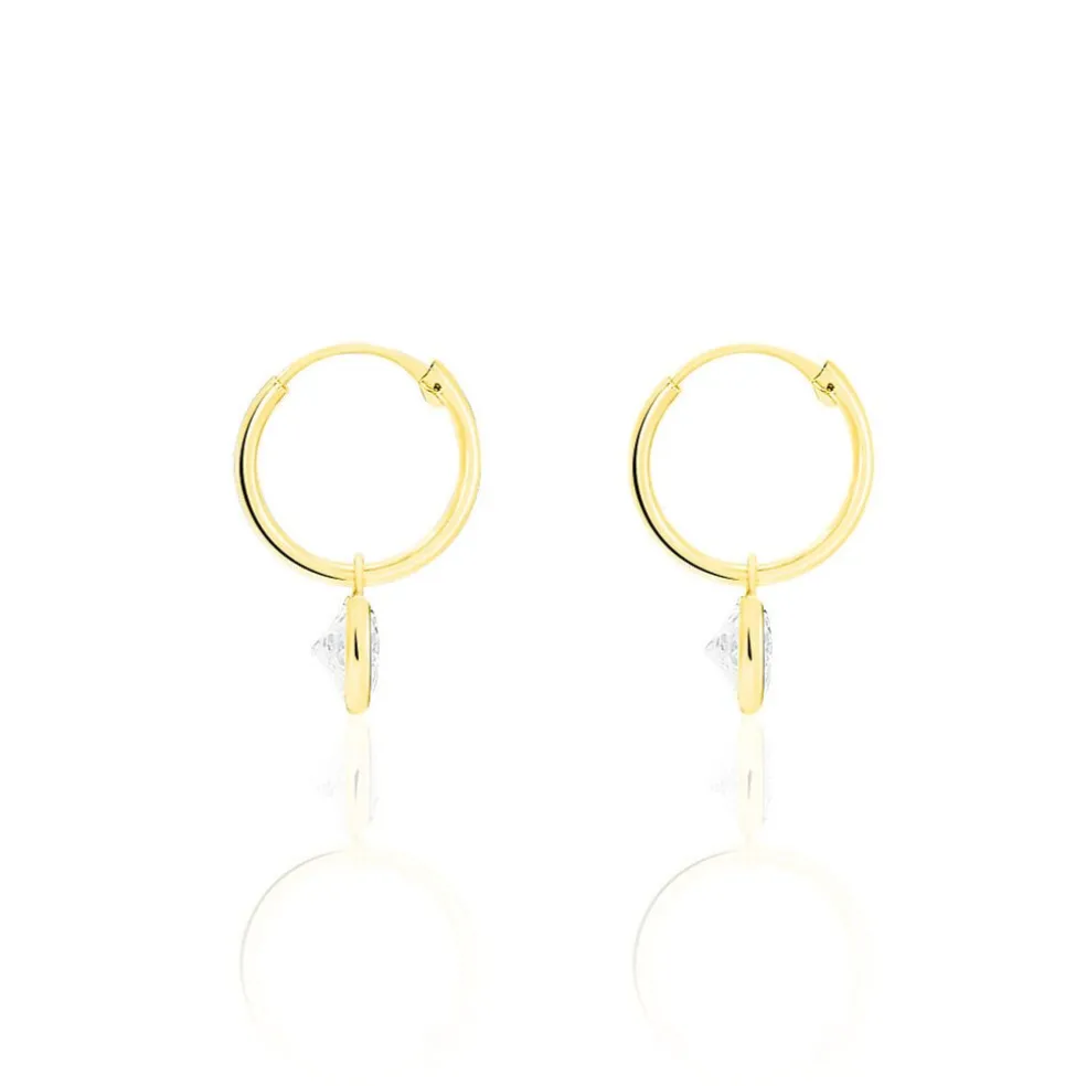 Boucles D'oreilles Chayma Or Jaune Oxyde De Zirconium