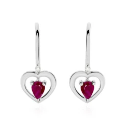 Boucles D'oreilles Danilo Or Blanc Rubis