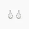 Boucles D'oreilles Davy Or Blanc Perle De Culture Oxyde
