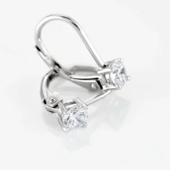 Boucles D'oreilles Dormeuses Argent Blanc Viventiol Oxyde De Zirconium