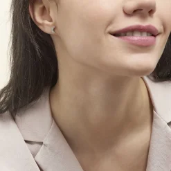 Boucles D'oreilles Dépareillées Lyana Argent Blanc Oxyde De Zirconium