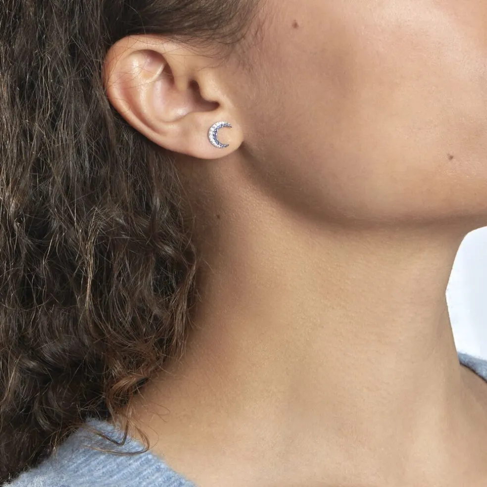 Boucles D'oreilles Dépareillées Bekhta Or Blanc Oxyde De Zirconium