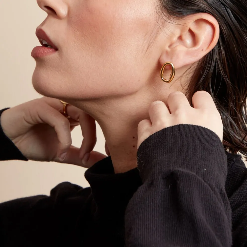 Boucles D'oreilles Gold Aura Acier Jaune