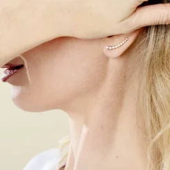 Boucles D'oreilles Grimpantes Plaqué Or Jaune Nazeli Oxyde