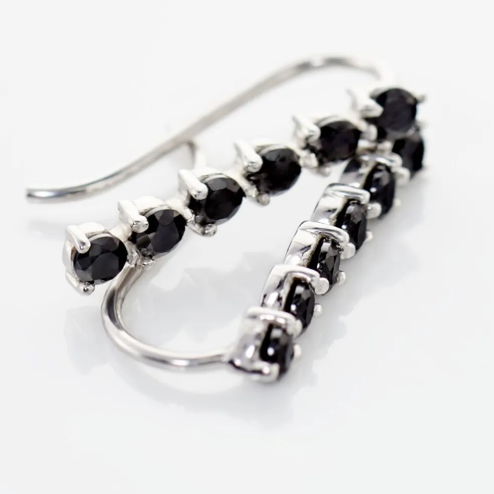 Boucles D'oreilles Grimpantes Gastoun Argent Oxyde