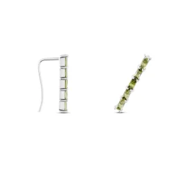 Boucles D'oreilles Grimpantes Alexander Argent Blanc Oxyde