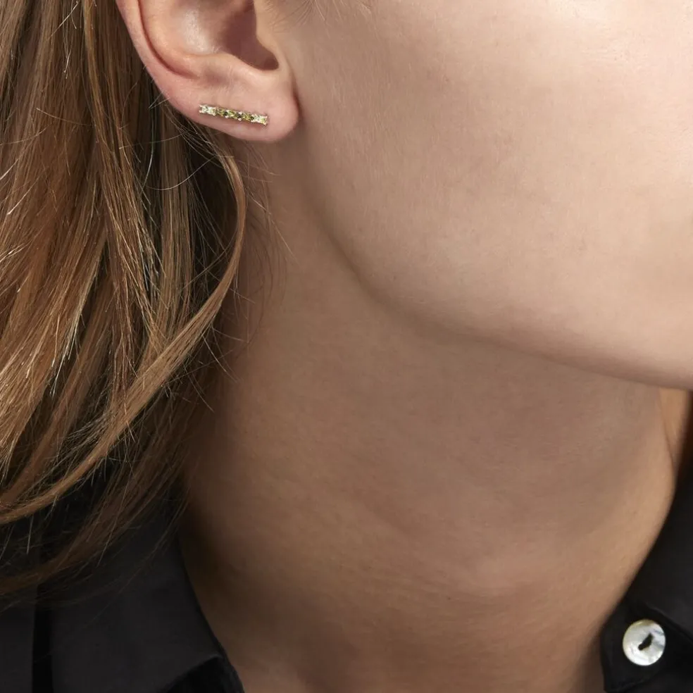 Boucles D'oreilles Grimpantes Alexander Argent Blanc Oxyde