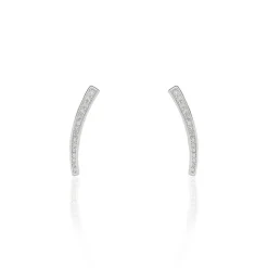 Boucles D'oreilles Grimpantes Argent Blanc Solvic Oxydes De Zirconium