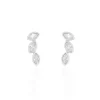 Boucles D'oreilles Grimpantes Elohane Argent Blanc Oxyde De Zirconium