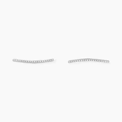 Boucles D'oreilles Grimpantes Fadoua Or Blanc Diamants