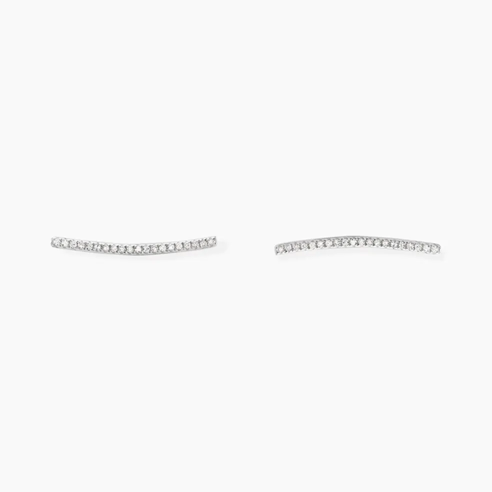 Boucles D'oreilles Grimpantes Fadoua Or Blanc Diamants