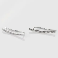 Boucles D'oreilles Grimpantes Fadoua Or Blanc Diamants