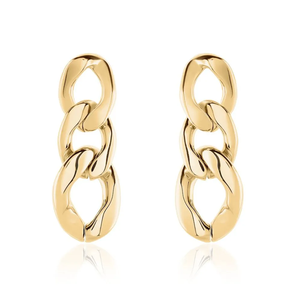 Boucles D'oreilles Hera Pendantes Acier Doré