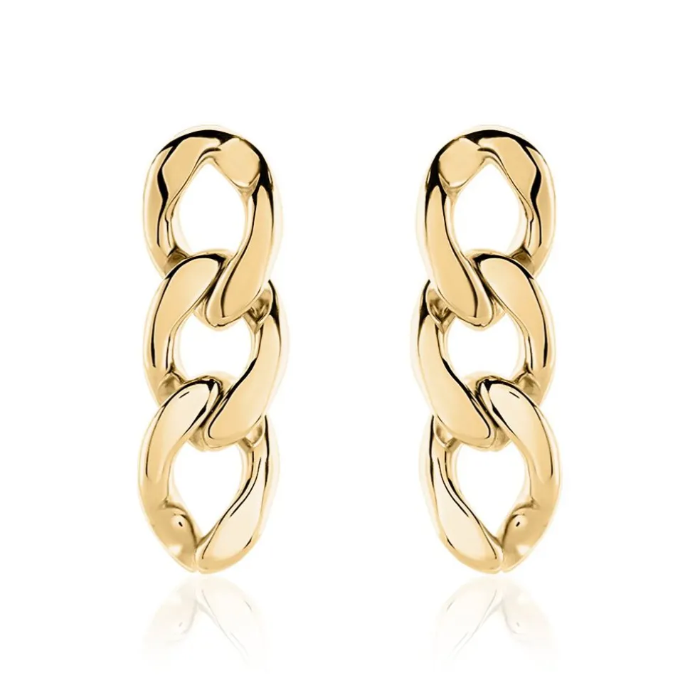 Boucles D'oreilles Hera Pendantes Acier Doré