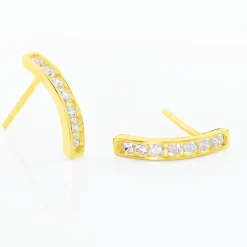 Boucles D'oreilles Jacoba Rondes Or Jaune Oxyde De Zirconium