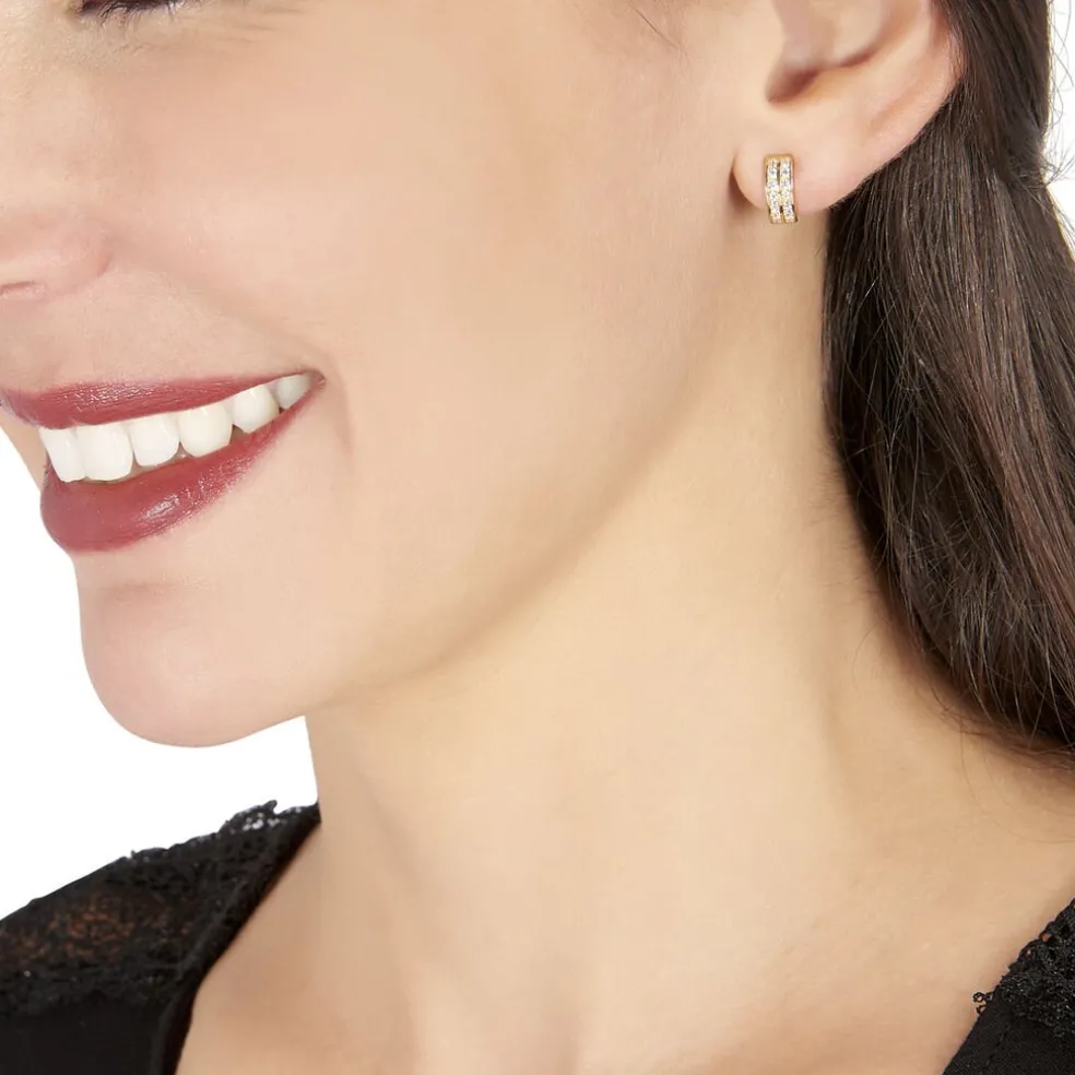 Boucles D'oreilles Jacobee Rondes Or Jaune Oxyde De Zirconium