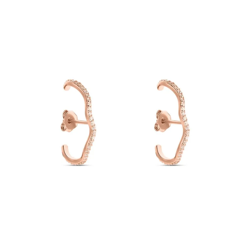 Boucles D'oreilles Lowri Argent Rose Oxyde De Zirconium