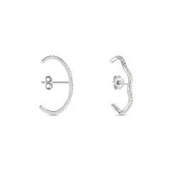 Boucles D'oreilles Lowri Argent Blanc Oxyde De Zirconium