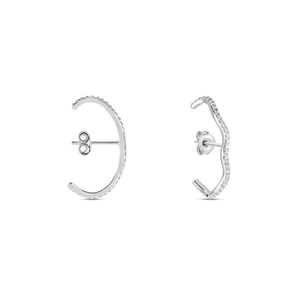 Boucles D'oreilles Lowri Argent Blanc Oxyde De Zirconium