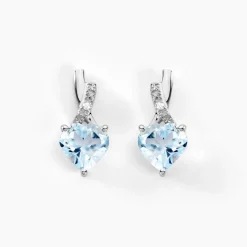 Boucles D'oreilles Or Blanc Clothilde Topazes Oxydes