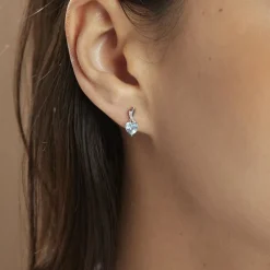 Boucles D'oreilles Or Blanc Clothilde Topazes Oxydes