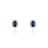 Boucles D'oreilles Or Blanc Quintilla Topazes London Blue Et Oxydes
