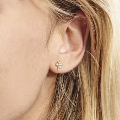 Boucles D'oreilles Or Jaune Verdiane Oxydes