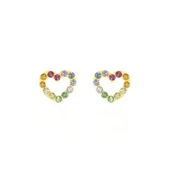 Boucles D'oreilles Or Jaune Ernesta C艙ur Oxydes