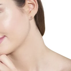 Boucles D'oreilles Or Jaune Ernesta C艙ur Oxydes