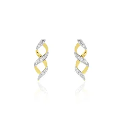 Boucles D'oreilles Or Jaune Serj Oxydes De Zirconium
