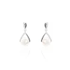 Boucles D'oreilles Pendantes Adelina Argent Blanc Perle De Culture