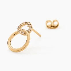 Boucles D'oreilles Pendantes Essia Plaqué Or Jaune Oxyde De Zirconium