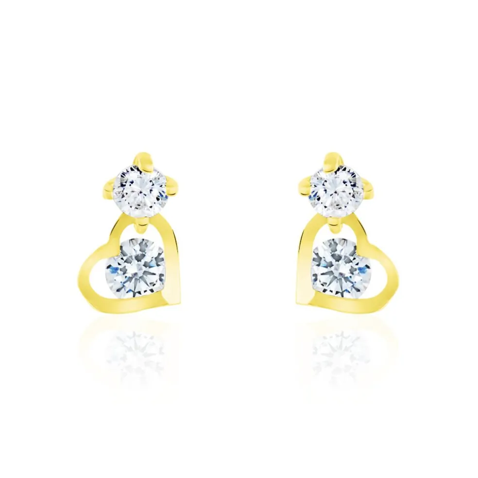 Boucles D'oreilles Pendantes Ludyvine Or Jaune Oxyde De Zirconium
