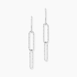 Boucles D'oreilles Pendantes Chiarina Argent Blanc