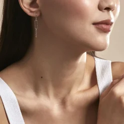 Boucles D'oreilles Pendantes Chiarina Argent Blanc