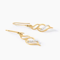 Boucles D'Oreilles Pendantes Suresh Or Jaune Oxyde De Zirconium